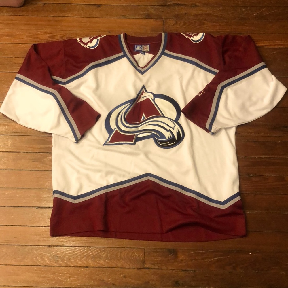 Starter Colorado Avalanche stitched Western Conference hockey jersey vintage XL